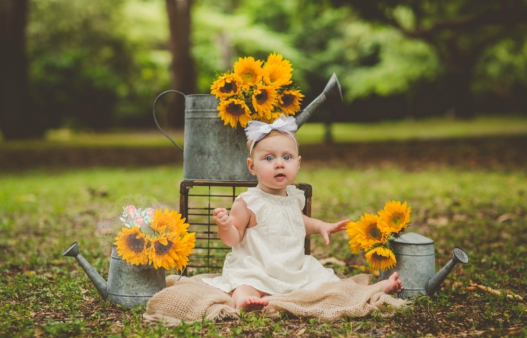 sunflowers and baby photo shoot