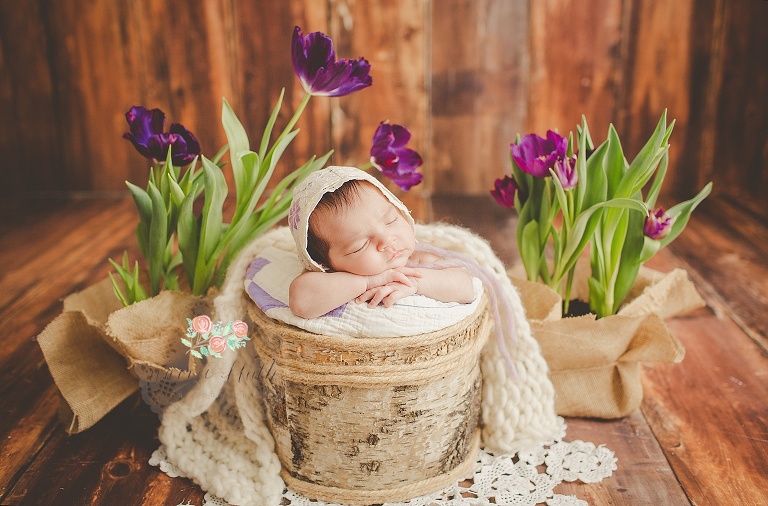 newborn portraits South Florida tulips