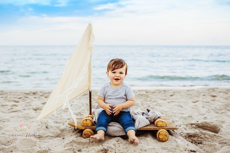 baby photos on the beach