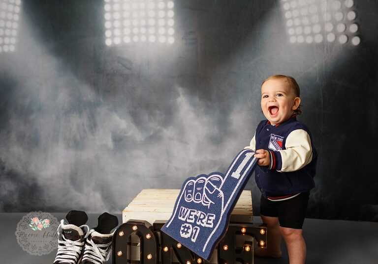 Hockey first birthday photos