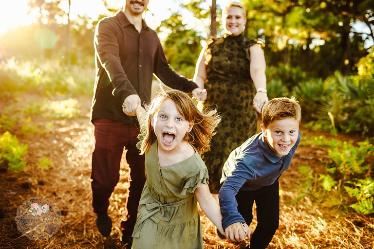 having fun during a family photoshoot