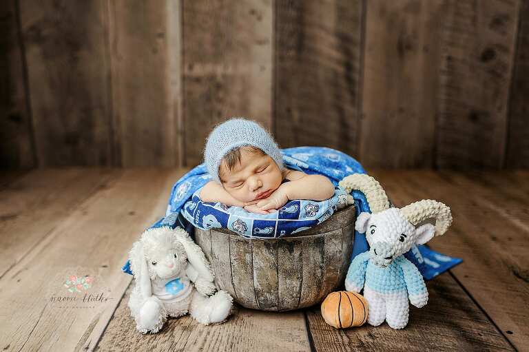 Tar Heels basketball newborn photos