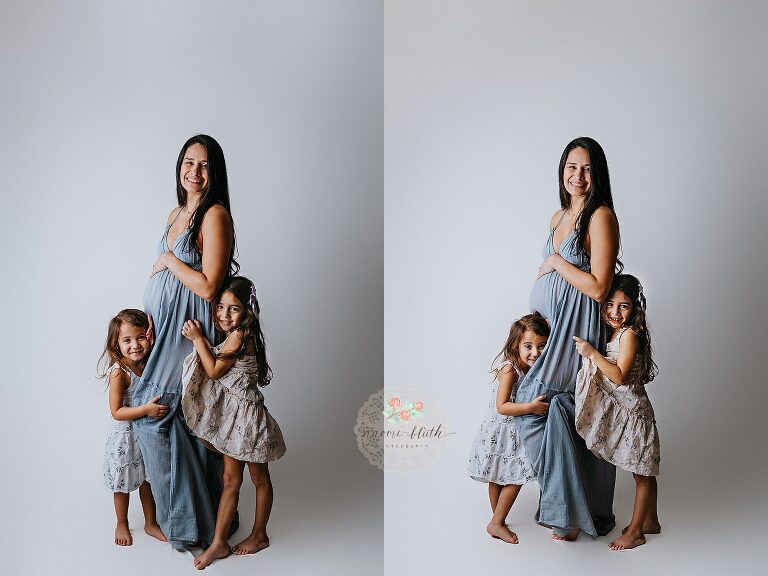 Maternity photos with kids in Boca Raton studio